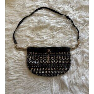Sonia Rykiel Leather Studded Domino Bag Black